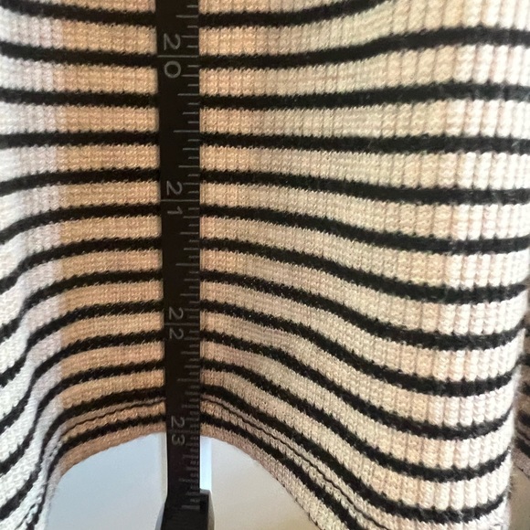 Maurices short split sleeve striped top in black and cream. - Picture 5 of 7